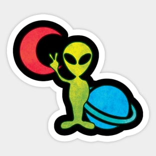 Alien in Outer Space Sticker